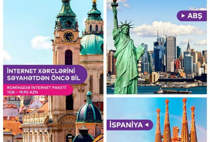 Azercell-in sərfəli rominq paketləri artıq 44 ölkə boyu genişləndi!