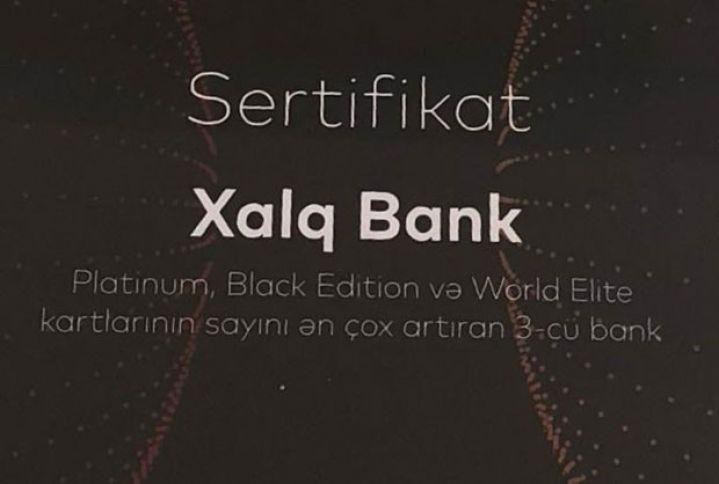 Beynəlxalq ödəniş sistemi Xalq Bankı mükafatlandırdı 