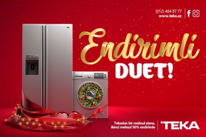 Teka-da bir məhsul alana, ikinci məhsul 50% endirimlə təqdim olunur