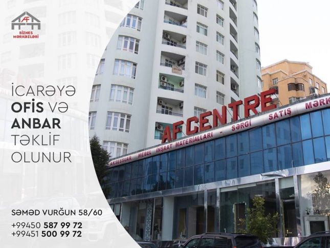 AF Biznes Mərkəzləri icarəyə ofislər təklif edir!