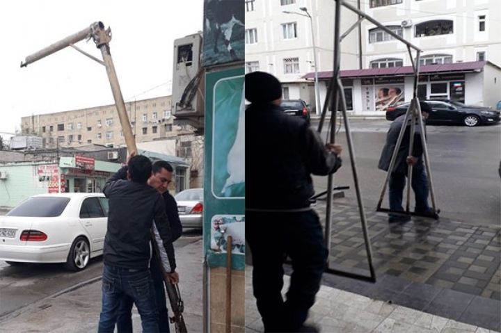 Badamdarda 10 kəsim məntəqəsi söküldü