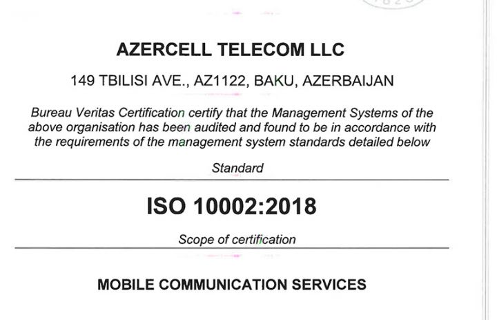 Azercell-dən növbəti keyfiyyət göstəricisi