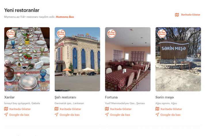 Restoranları rahat tapa biləcəyiniz sayt istifadəyə verildi