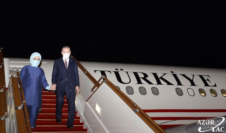 Ərdoğan Azərbaycana rəsmi səfərə gəlib