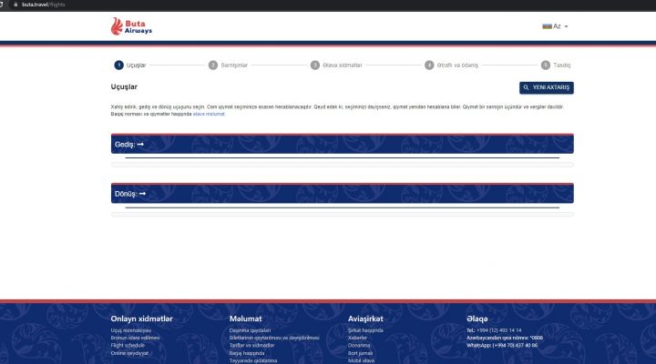 “Buta Airways”in saytından bilet almaq qeyri-mümkündür