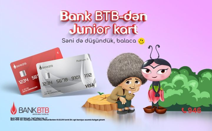 Bank BTB-dən uşaqlar üçün yeni kart