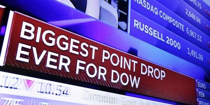 ABŞ-da çöküş qorxusu - Dou Consda tarixinin ən böyük tənəzzülü baş verdi