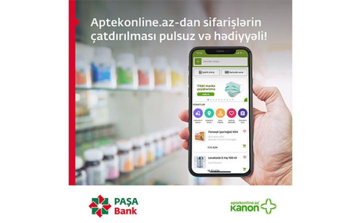 PAŞA Bankın kart sahibləri üçün Aptekonline.az-dan xüsusi təklif