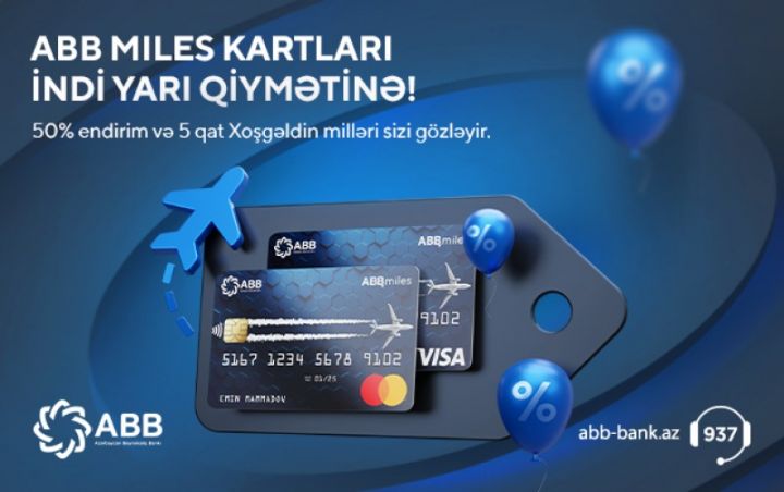 ABB Miles kartları indi 50% endirimlə