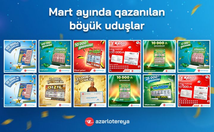 Martda lotereyada 11 böyük uduş qazanılıb