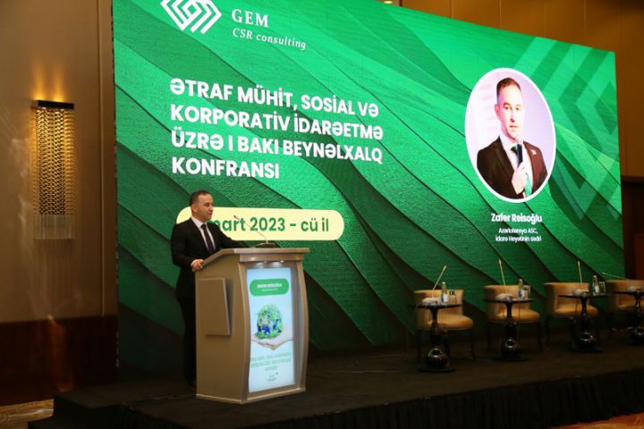 “Azərlotereya” ASC “Ətraf Mühit, Sosial və Korporativ İdarəetmə üzrə I Bakı Beynəlxalq Konfransı”nın baş sponsoru olub