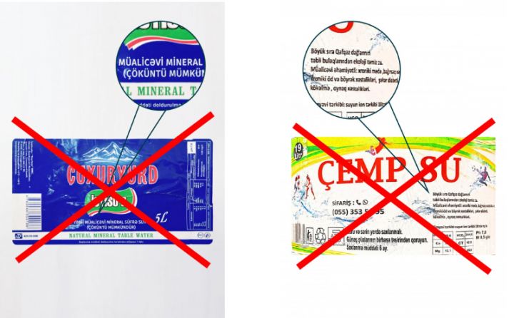 "ÇEMP Su" və "Çuxuryurd İstisu" üzərində yalandan “təbii”, “mineral”, “müalicəvi” sözləri yazılmaqla satılıb