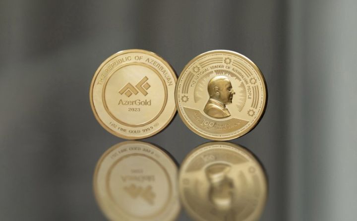 Heydər Əliyevin 100 illiyinə həsr olunmuş qızıl sikkənin təqdimat keçirildi