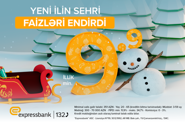 Expressbankda kredit faizlərinə BÖYÜK ENDİRİM – 5%-dək